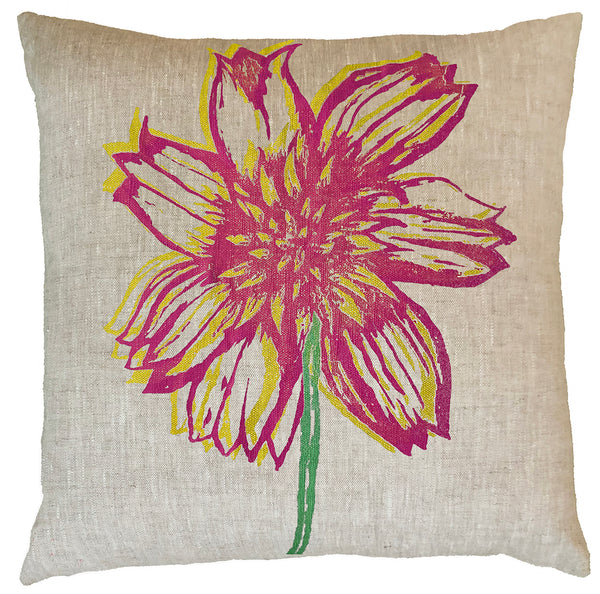 Tropical  Bloom Linen Cushion Cover
