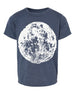 Full Moon on navy heather kids tee.