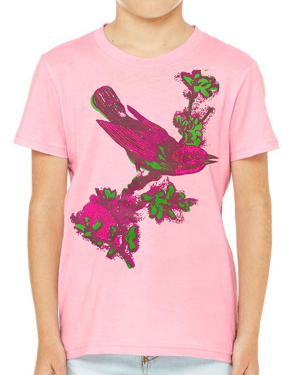 Bright Bird Pink Kids Tee