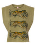 Leaping Tigers Faded Olive Muscle Tank.