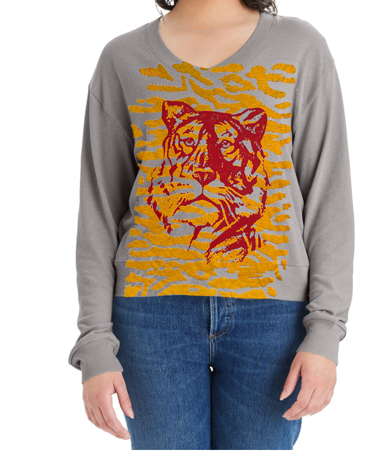 TIGER STRIPES V-NECK