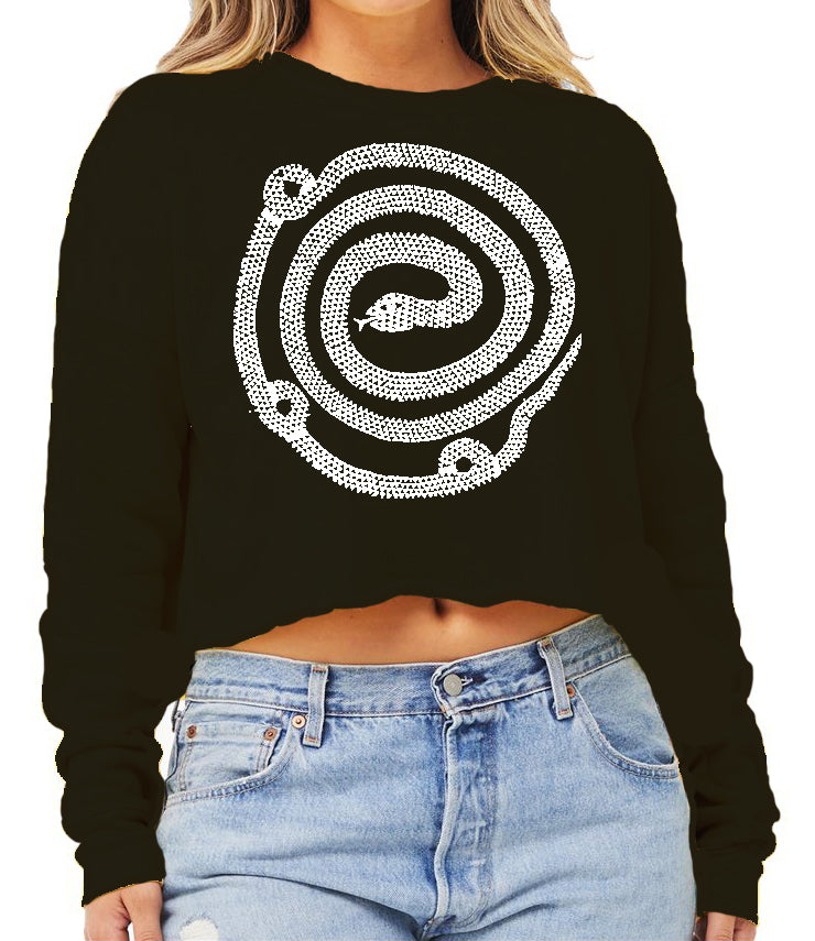 Coiled Snake Raw Cropped Sweatshirt.