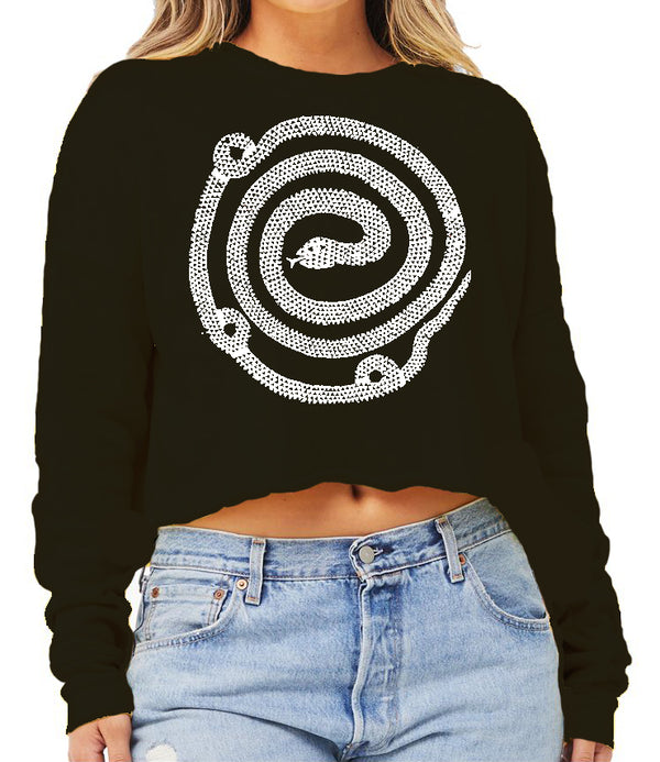 Coiled Snake Raw Cropped Sweatshirt.