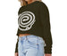 Coiled Snake Raw Cropped Sweatshirt.