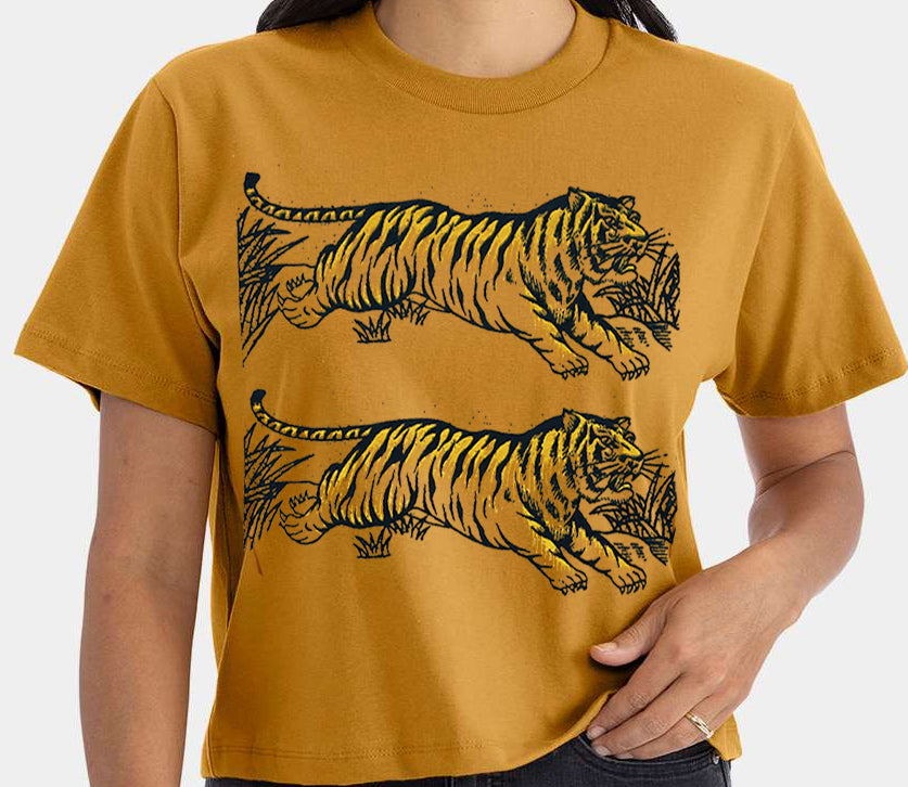 Double Tigers Golden Cropped Tee.