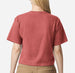 Pensive Tiger on a Cropped Rosewood Red Tee.
