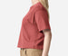 Pensive Tiger on a Cropped Rosewood Red Tee.