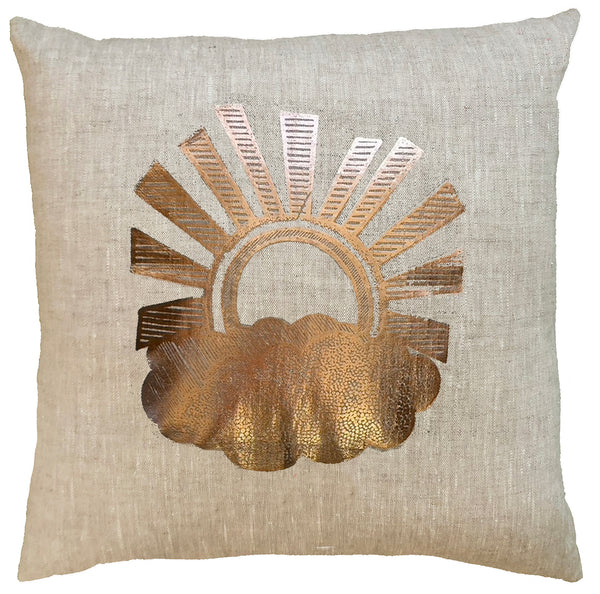 Sunshine & Clouds Linen Cushion Cover.
