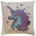 Neon Pink Unicorn Linen Cushion Cover.