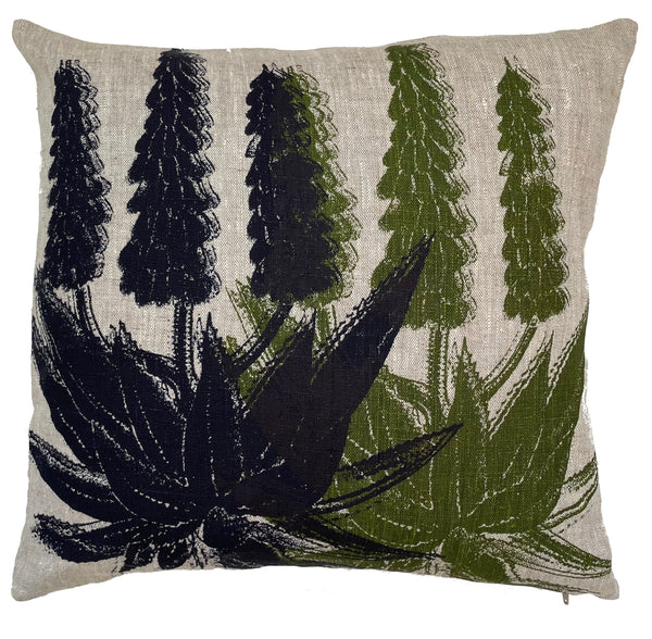 Aloe Arborescens Linen Cushion Cover