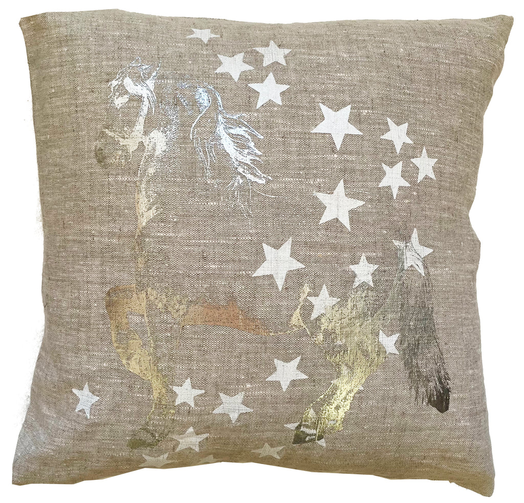 Silver Horsey Cushion Cover.