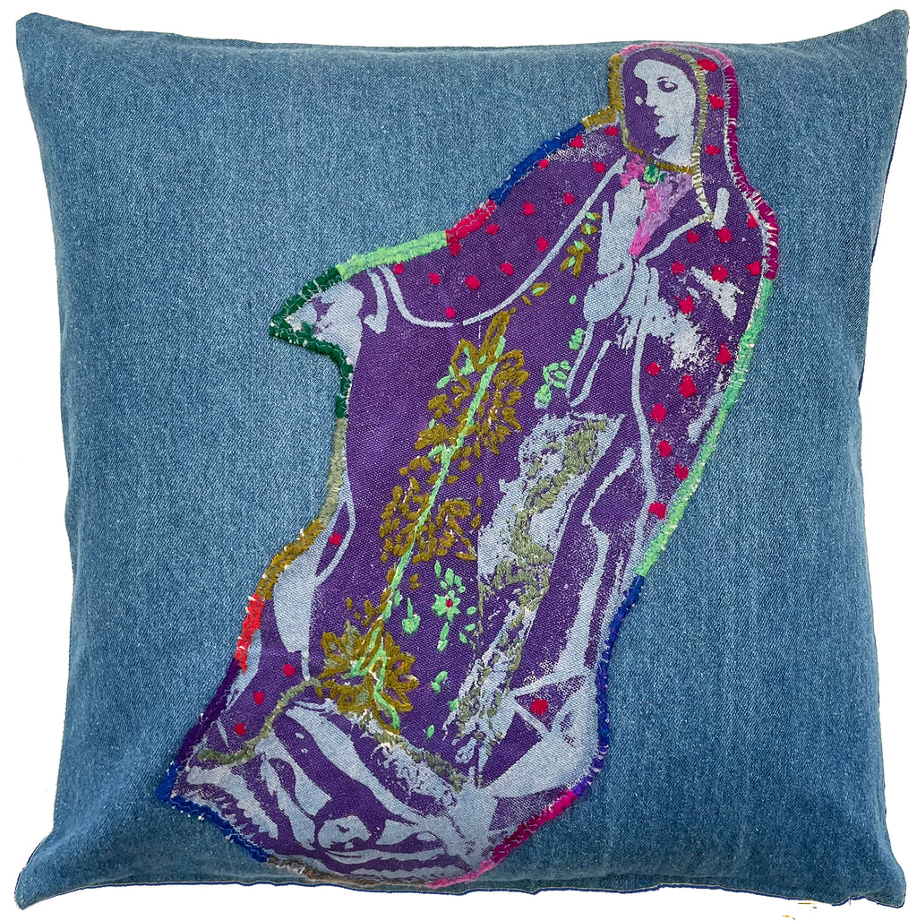 Virgin Denim Patch Pillow.