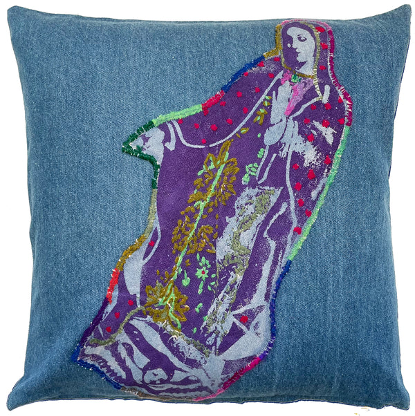 Virgin Denim Patch Pillow.