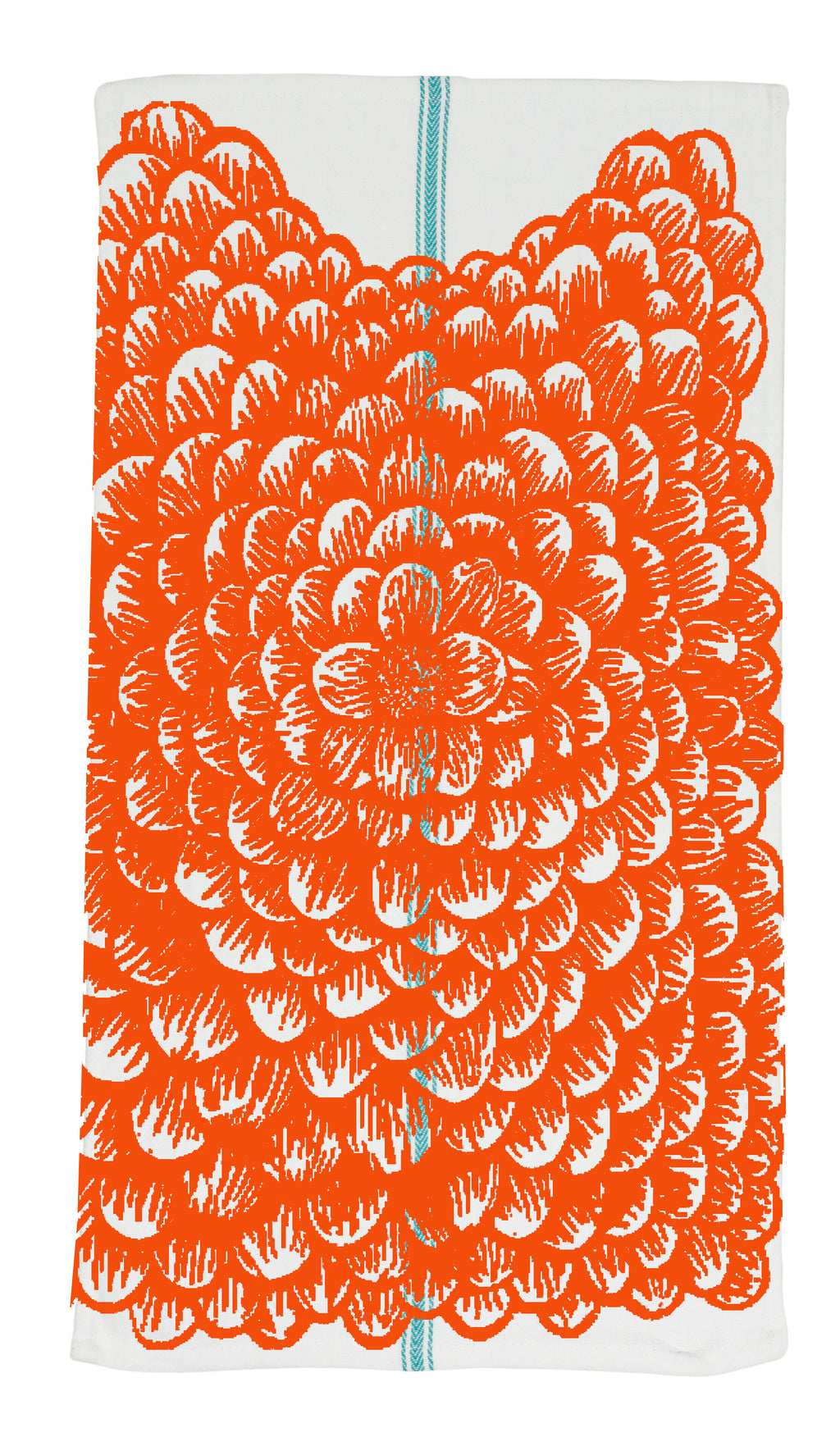 Flower, Flower Orange Tea Towel