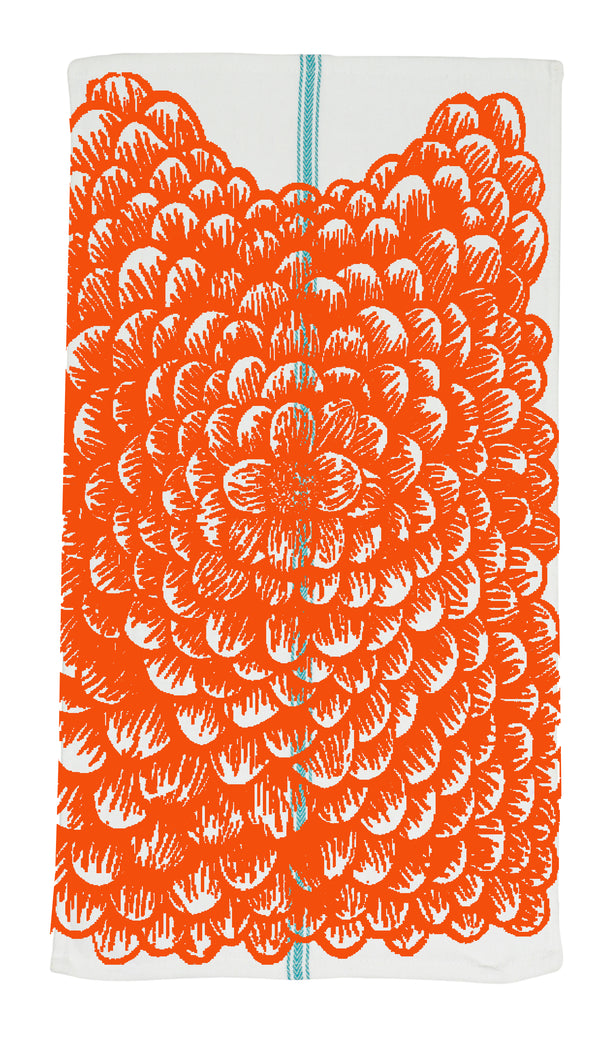 Orange Flower Teatowel