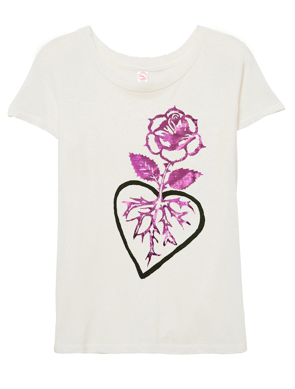 Pink Foil Rooted in Love "Destroyed T-shirt"