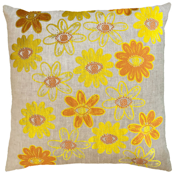 Yellow Day's Eyes Large Cushion Cover