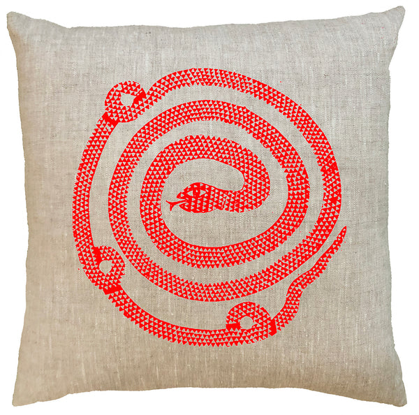 Snake Spiral Linen Cushion Cover